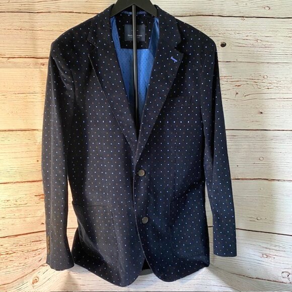 Tailorbyrd Collection Sport Jacket Men's size 40L Cotton Stylish navy blue - Picture 2 of 14